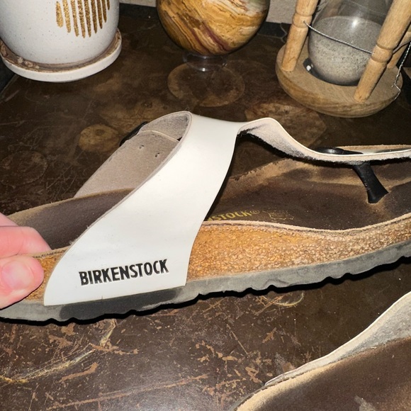White Gizeh Birkenstocks - Picture 10 of 13